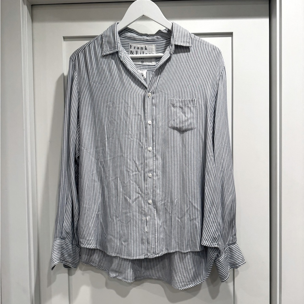 EILEEN Relaxed Button-Up Shirt Frank & Eileen Women’s Medium Blue/White Stripe
